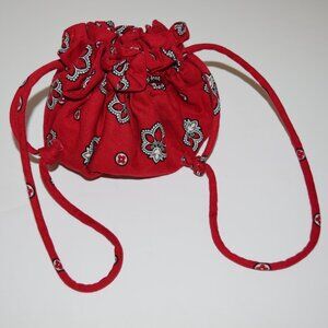 Vera Bradley Vintage Floral Travel Drawstring Jewelry Pouch Cinch Tote Bag H87